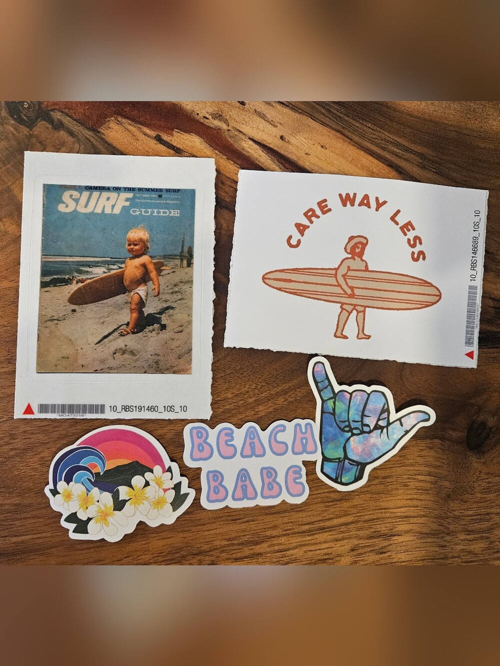 5 Beach Babe Surf Sticker Pack - Laptop, Water Bottle
